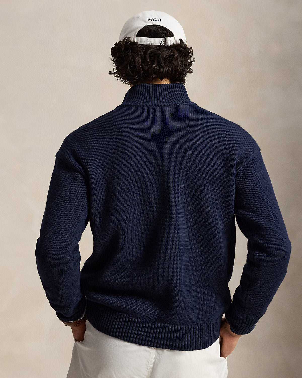 Relaxed Fit Cotton Quarter-Zip Sweater