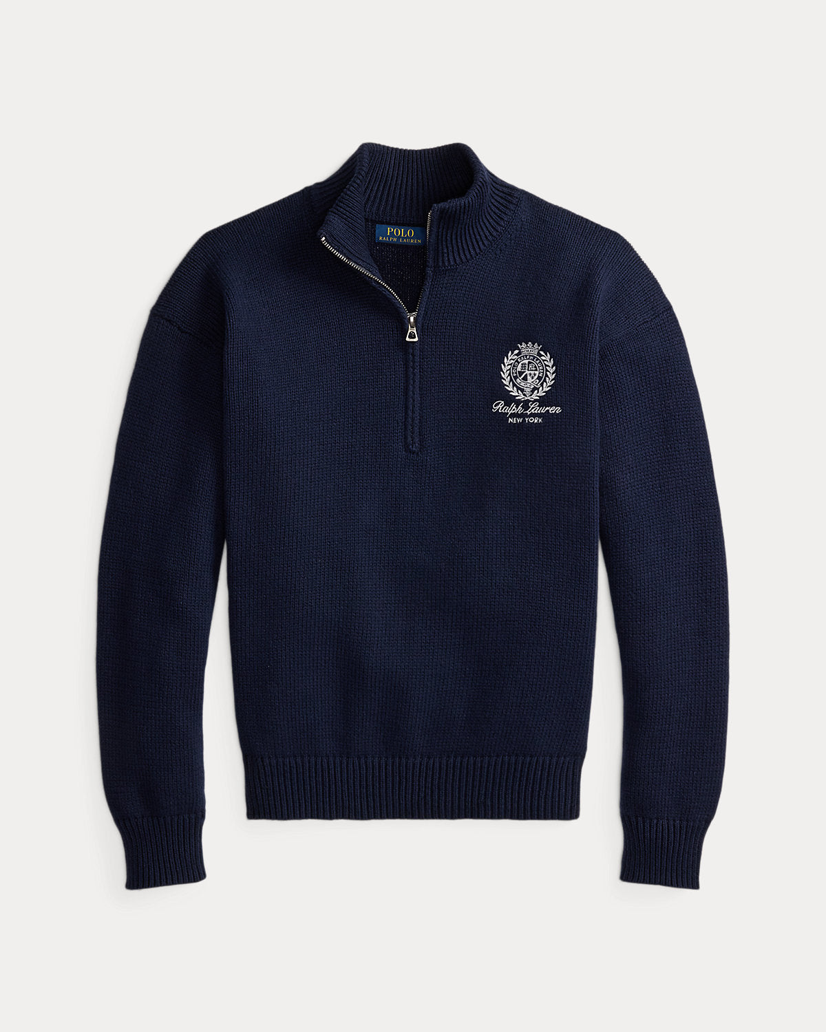 Relaxed Fit Cotton Quarter-Zip Sweater