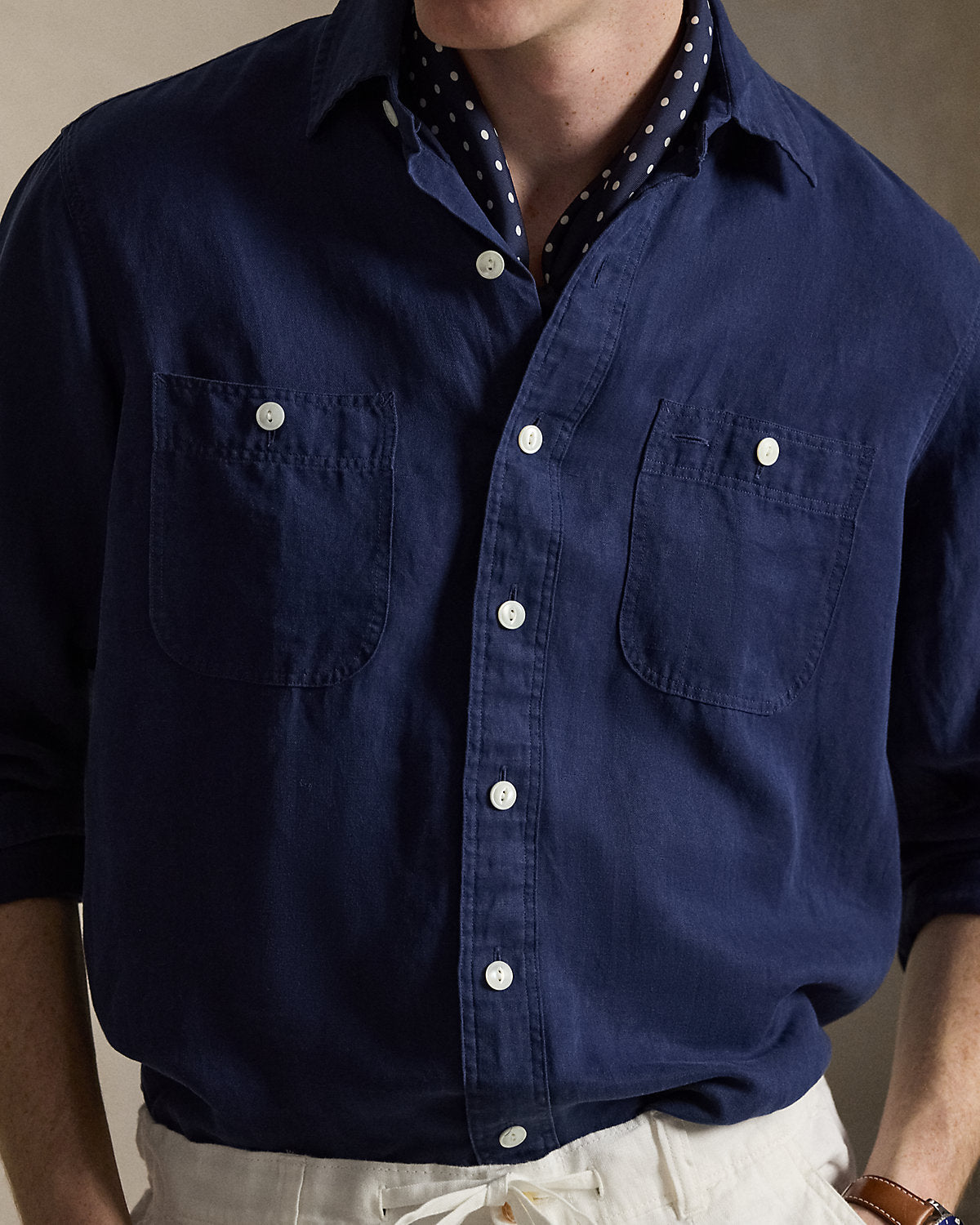 Classic Fit Linen-Silk Workshirt
