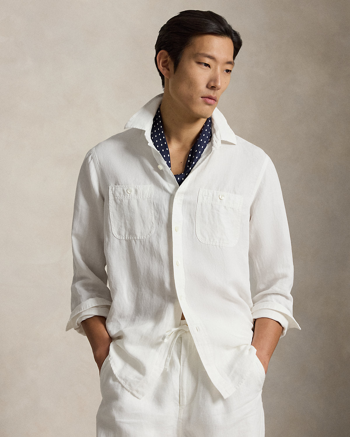 Classic Fit Linen-Silk Workshirt