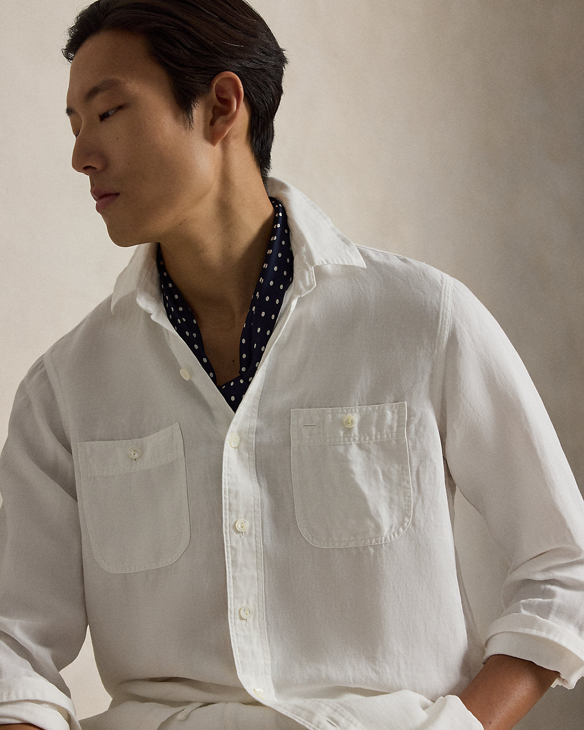 Classic Fit Linen-Silk Workshirt