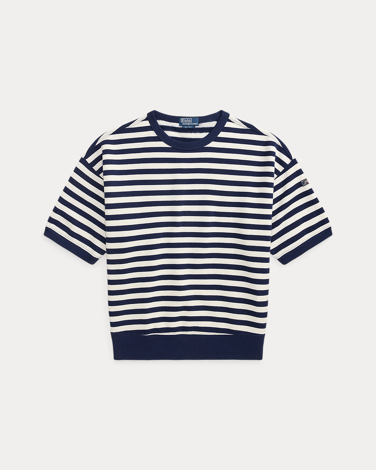 Relaxed Fit Striped Fleece Sweatshirt