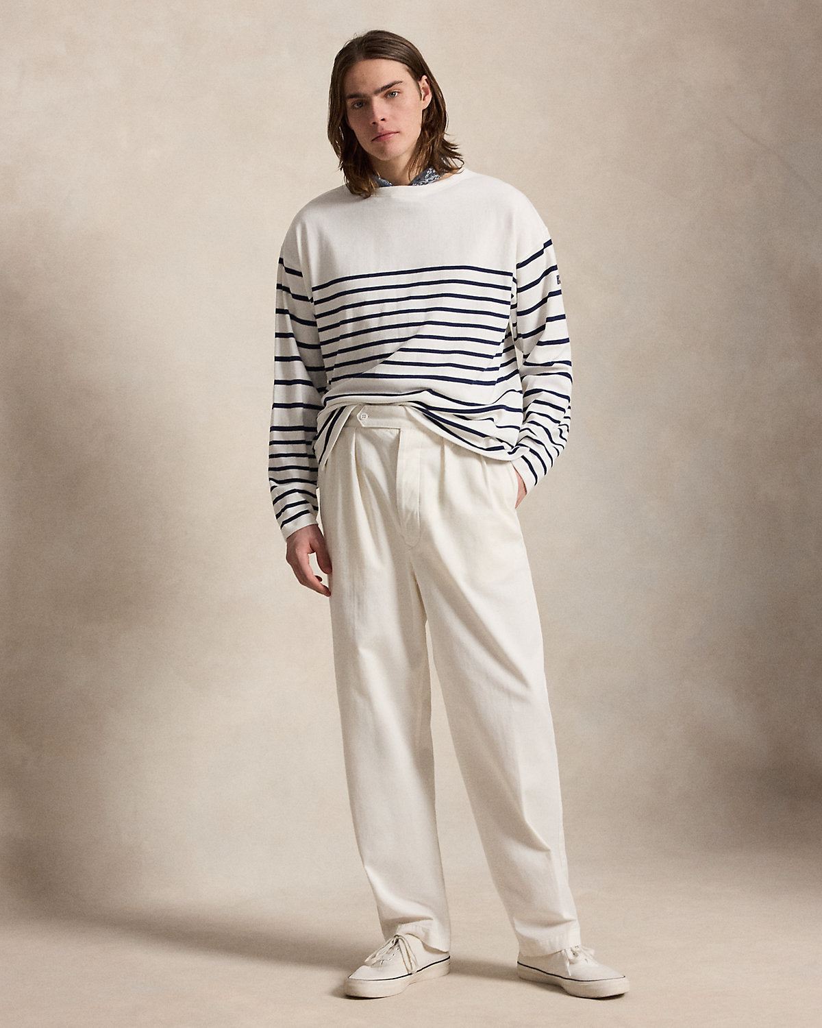 Relaxed Fit Striped Jersey Pullover
