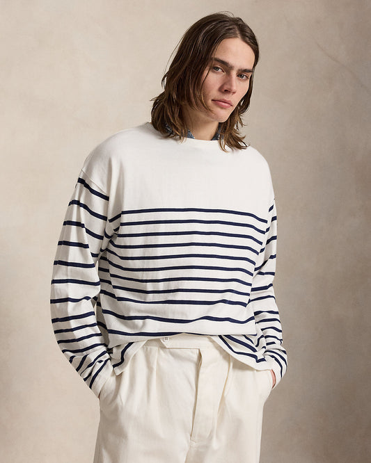 Relaxed Fit Striped Jersey Pullover