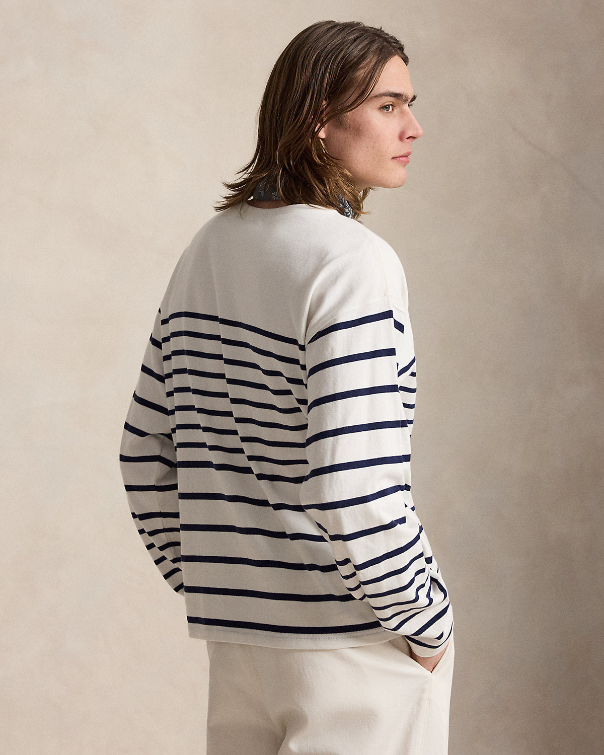 Relaxed Fit Striped Jersey Pullover