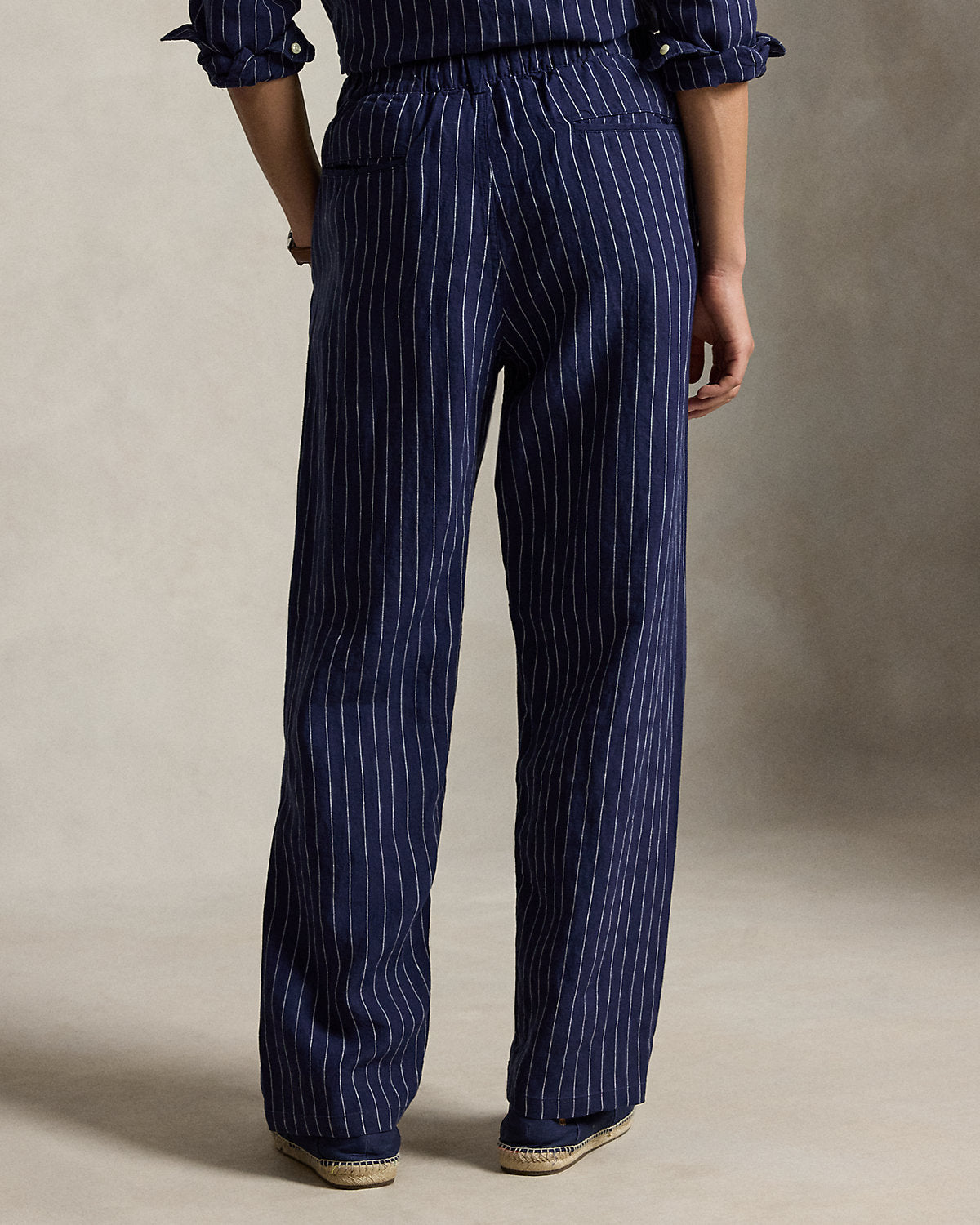 Lateef Relaxed Fit Striped Linen Pant