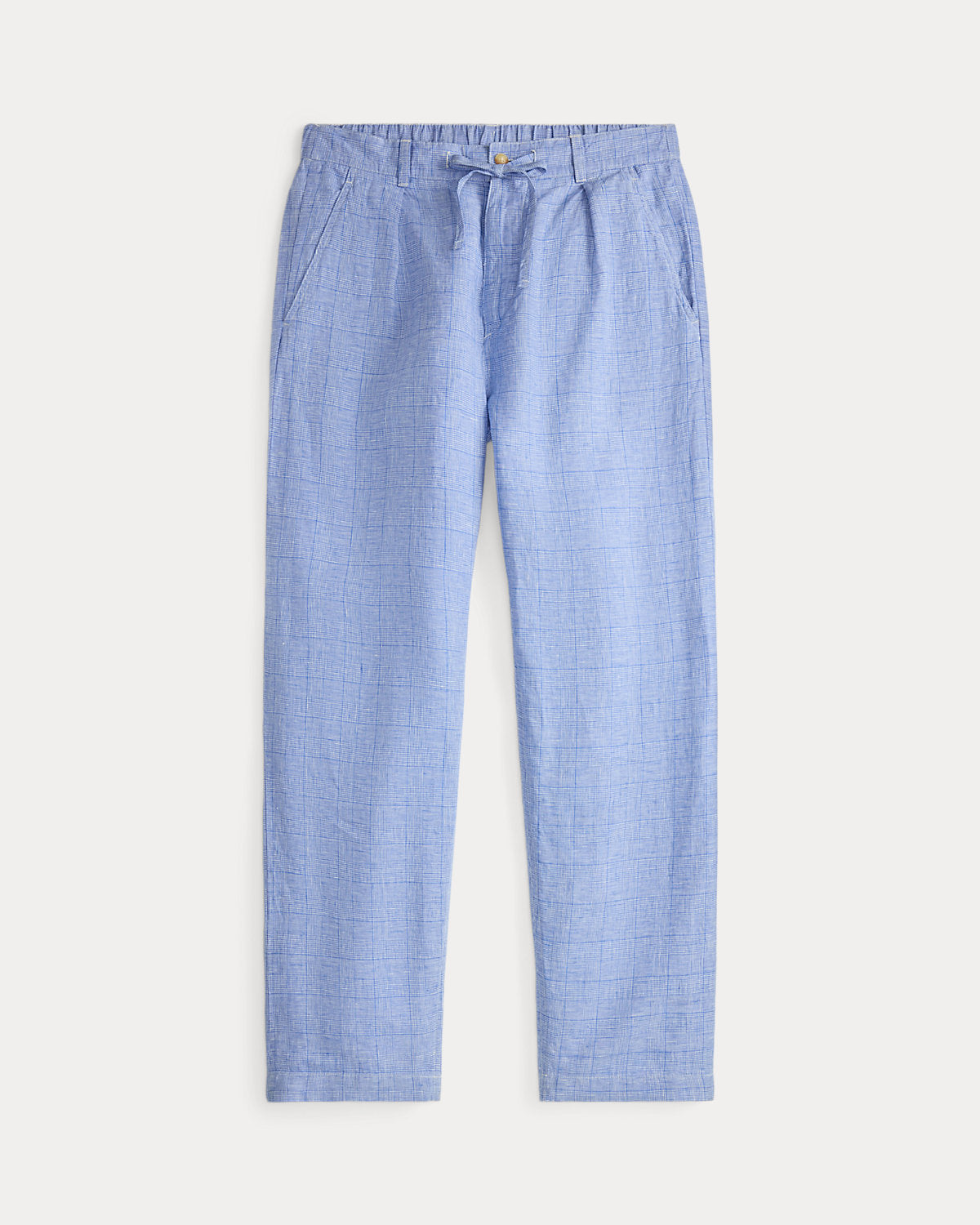Lateef Relaxed Fit Plaid Linen Pant