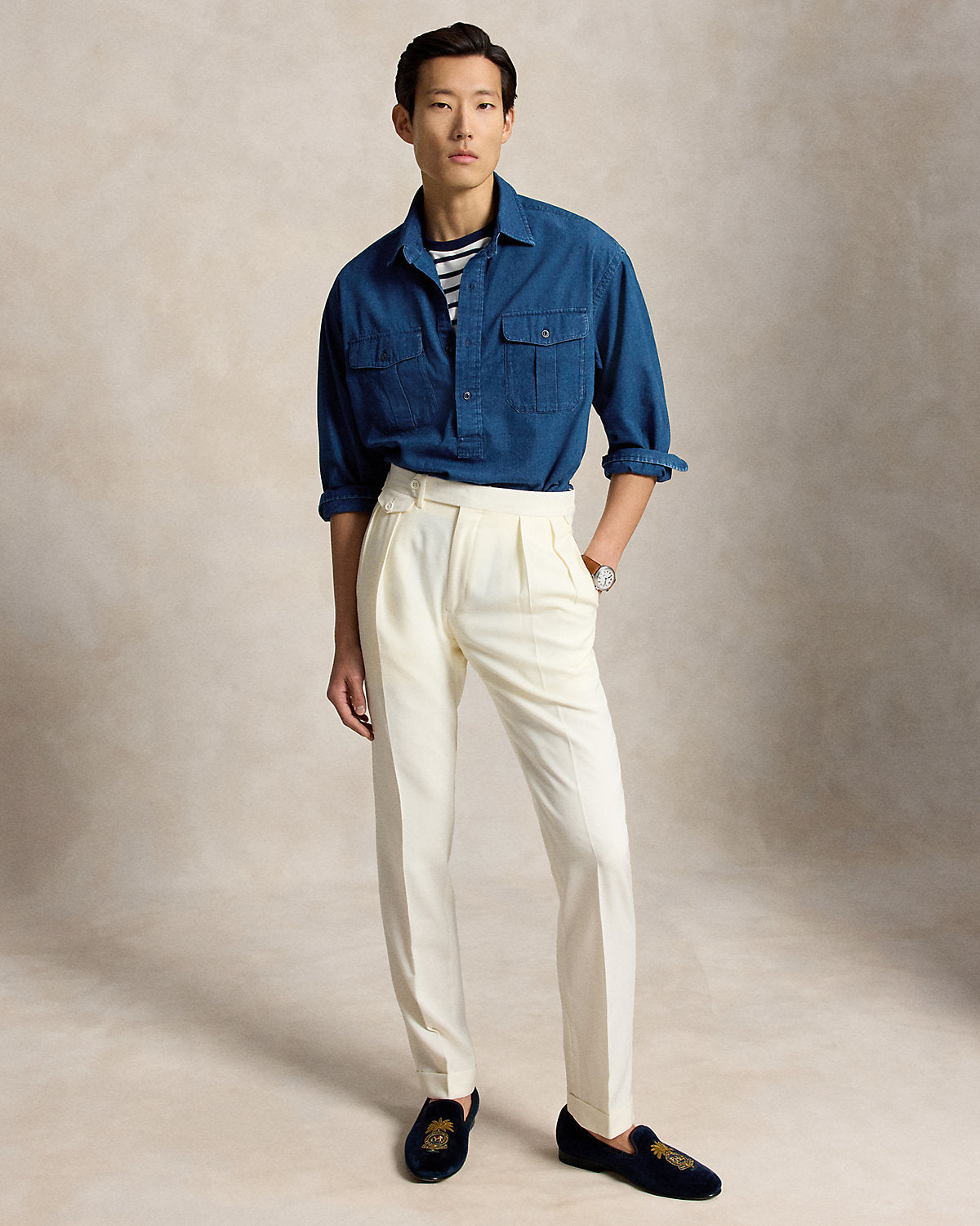 Relaxed Fit Chambray Workshirt