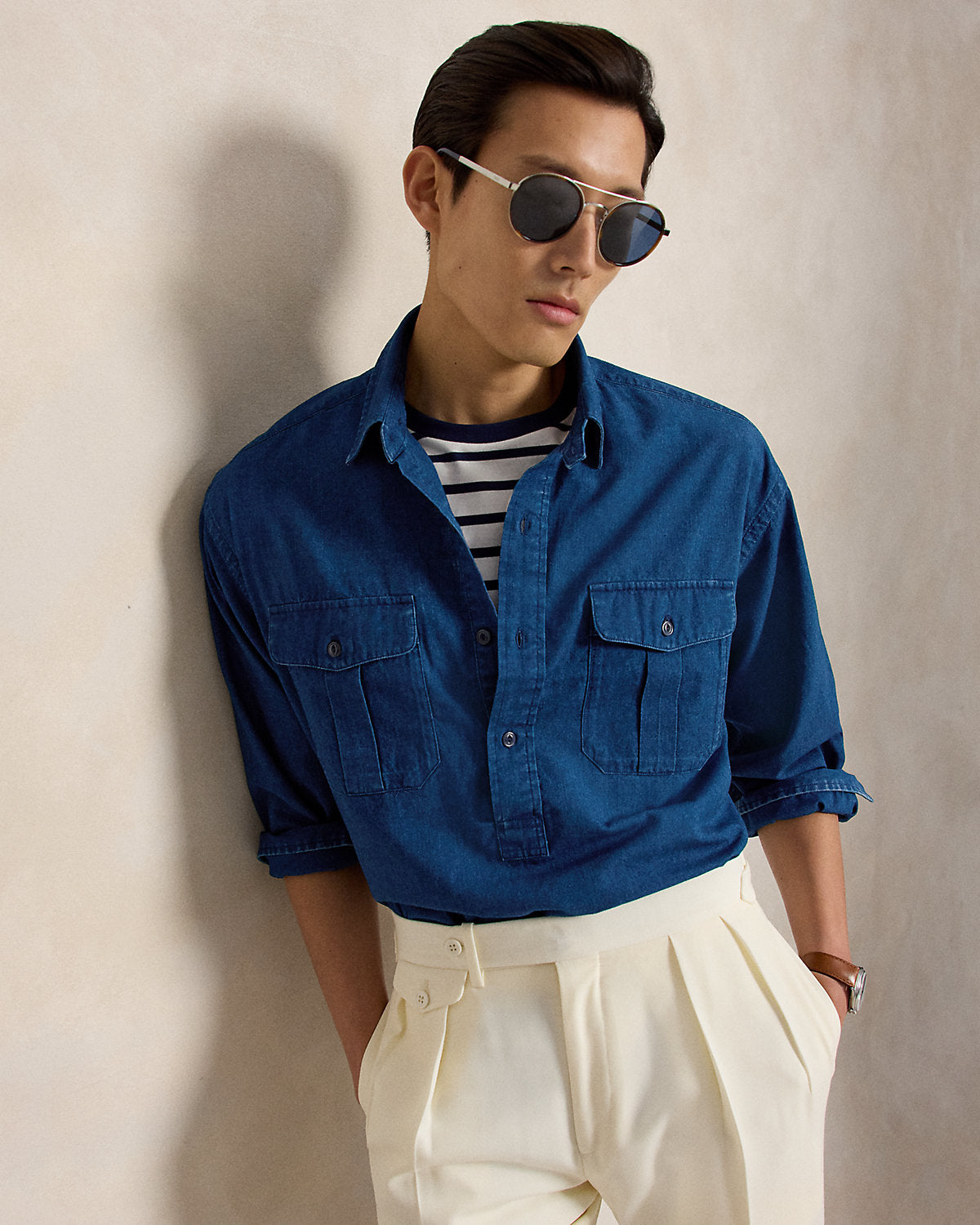 Relaxed Fit Chambray Workshirt