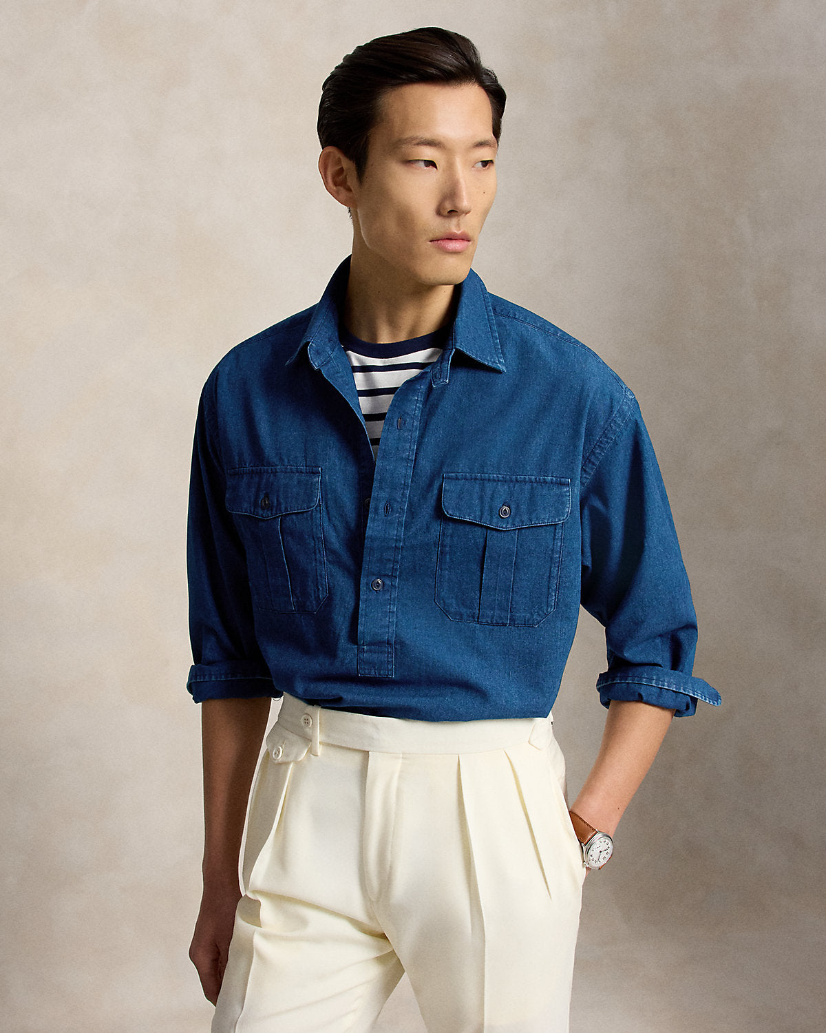 Relaxed Fit Chambray Workshirt