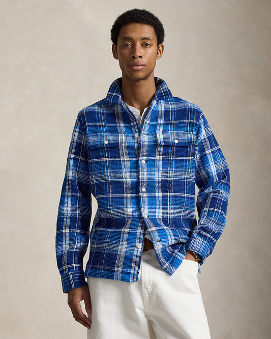 Classic Fit Plaid Textured Shirt