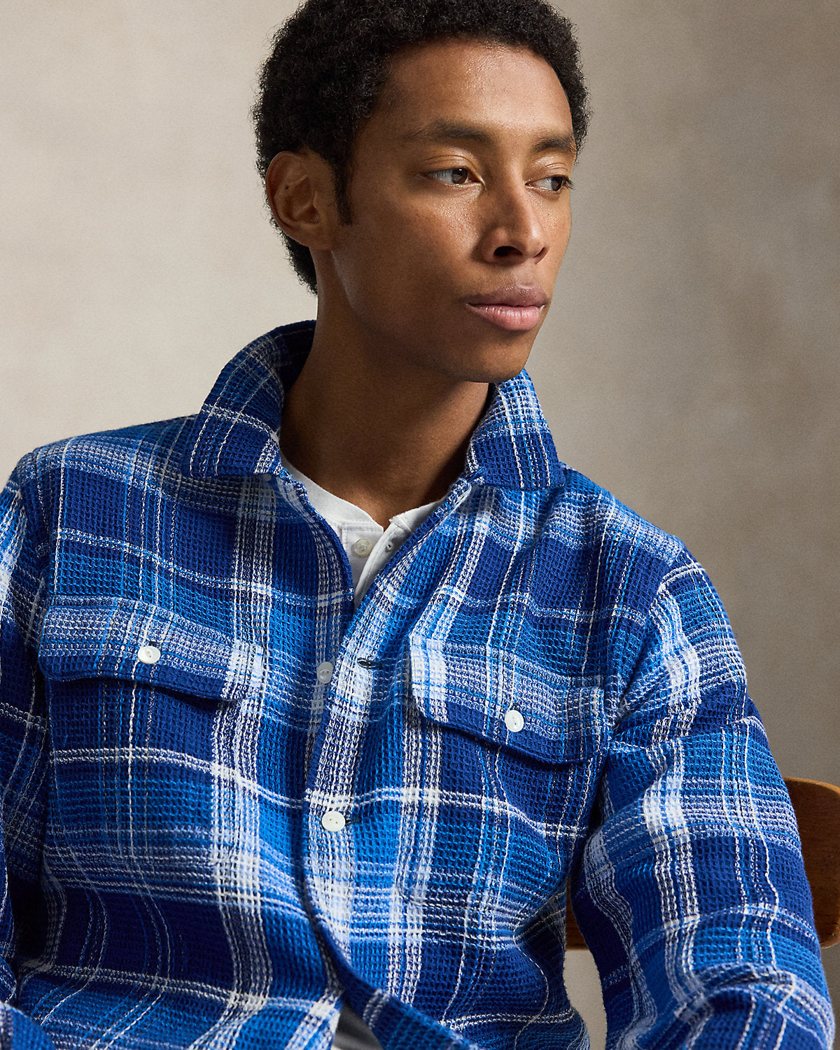 Classic Fit Plaid Textured Shirt