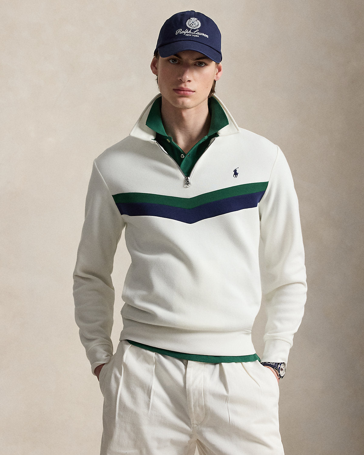 Double-Knit Quarter-Zip Sweatshirt