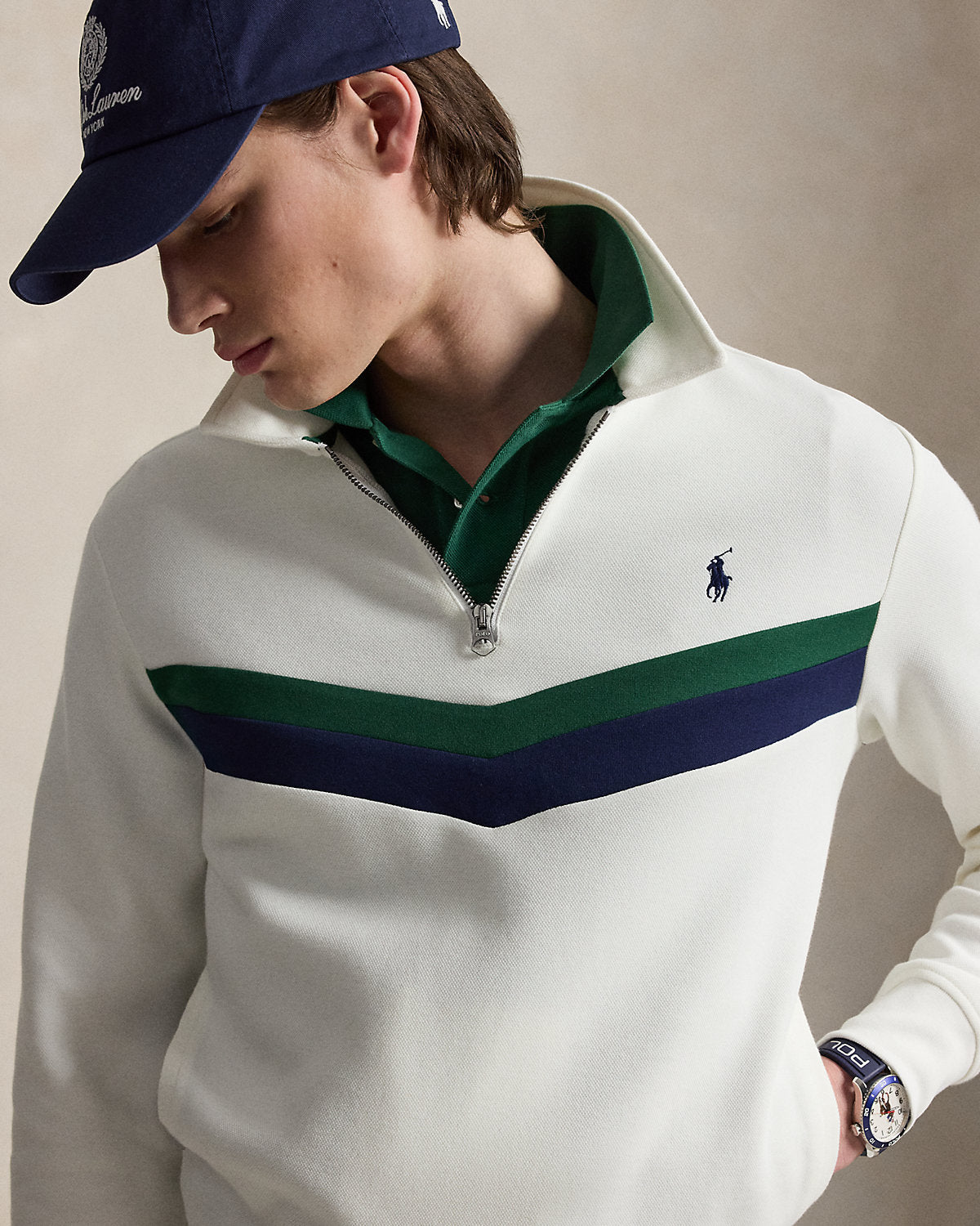 Double-Knit Quarter-Zip Sweatshirt