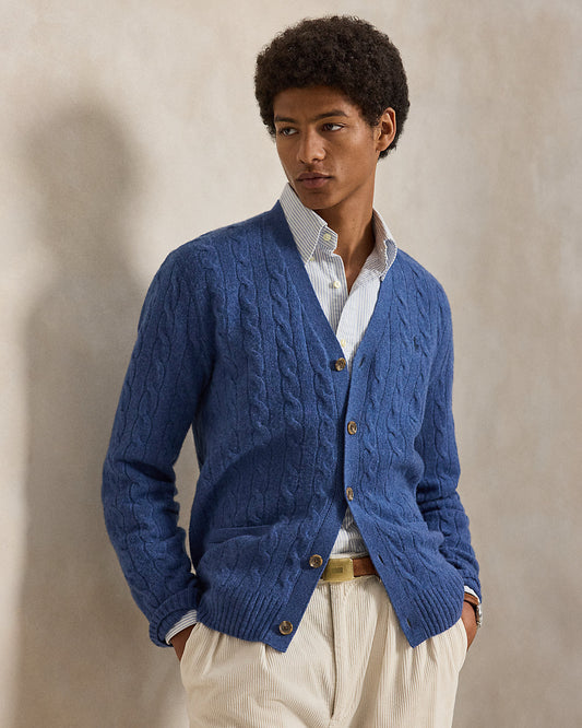 Men's Cable-Knit Wool-Cashmere Cardigan