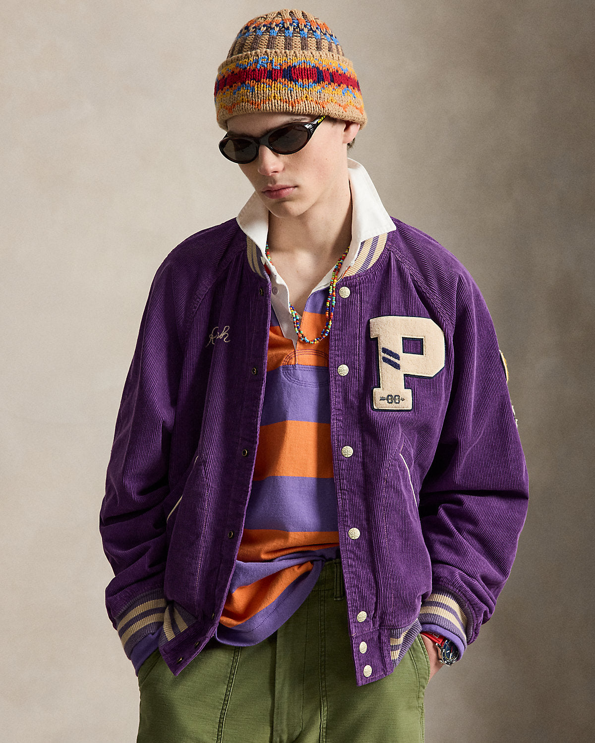Corduroy Letter Jacket