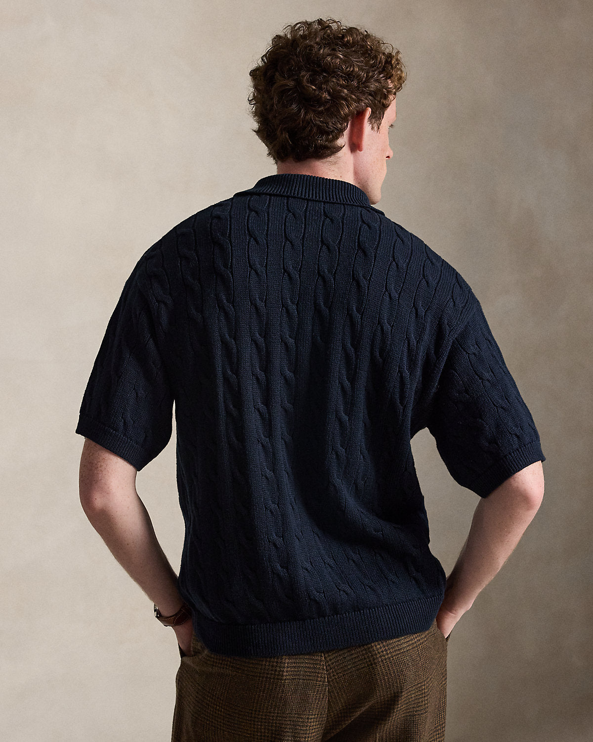 Relaxed Fit Cable-Knit Cotton Sweater