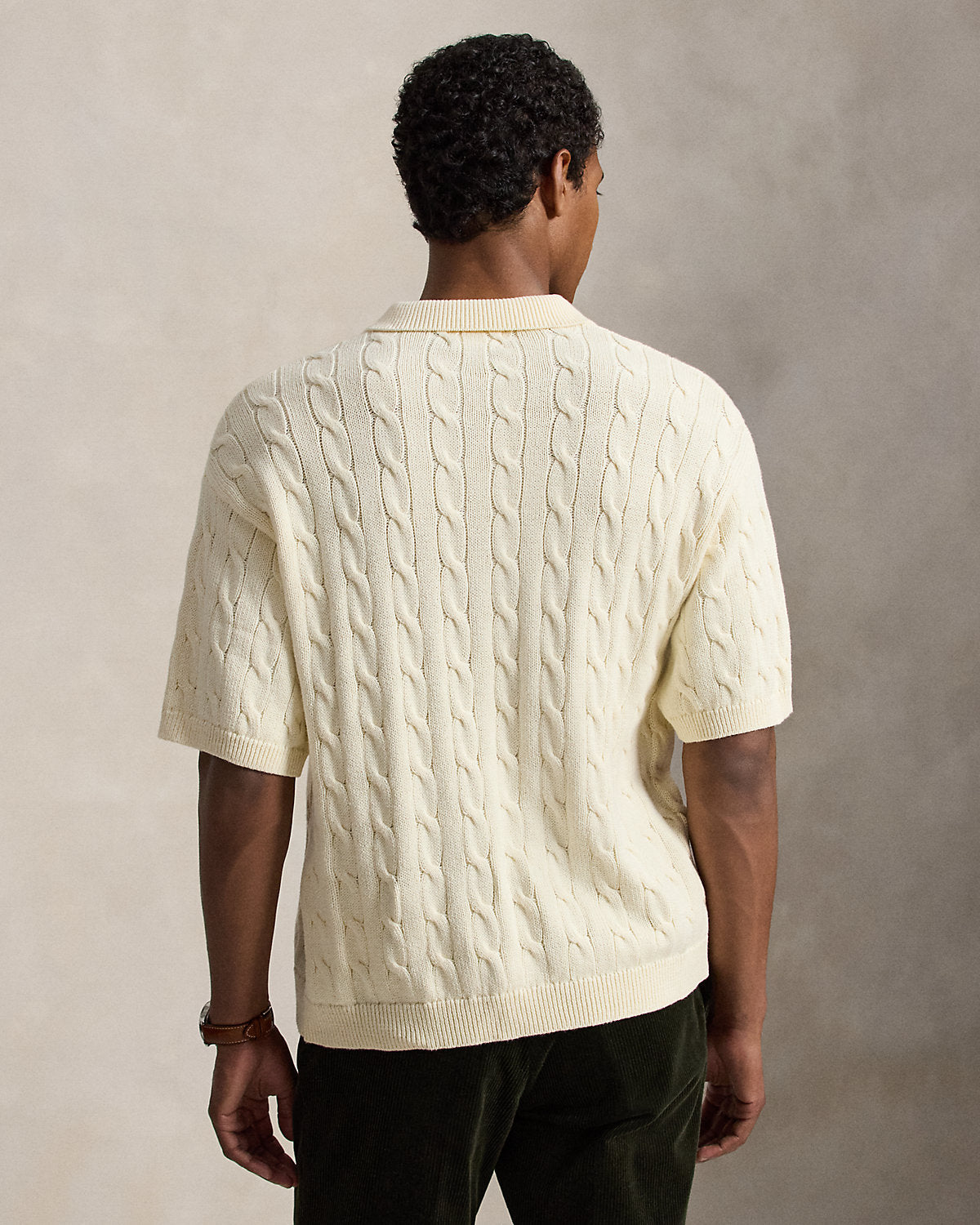 Relaxed Fit Cable-Knit Cotton Sweater