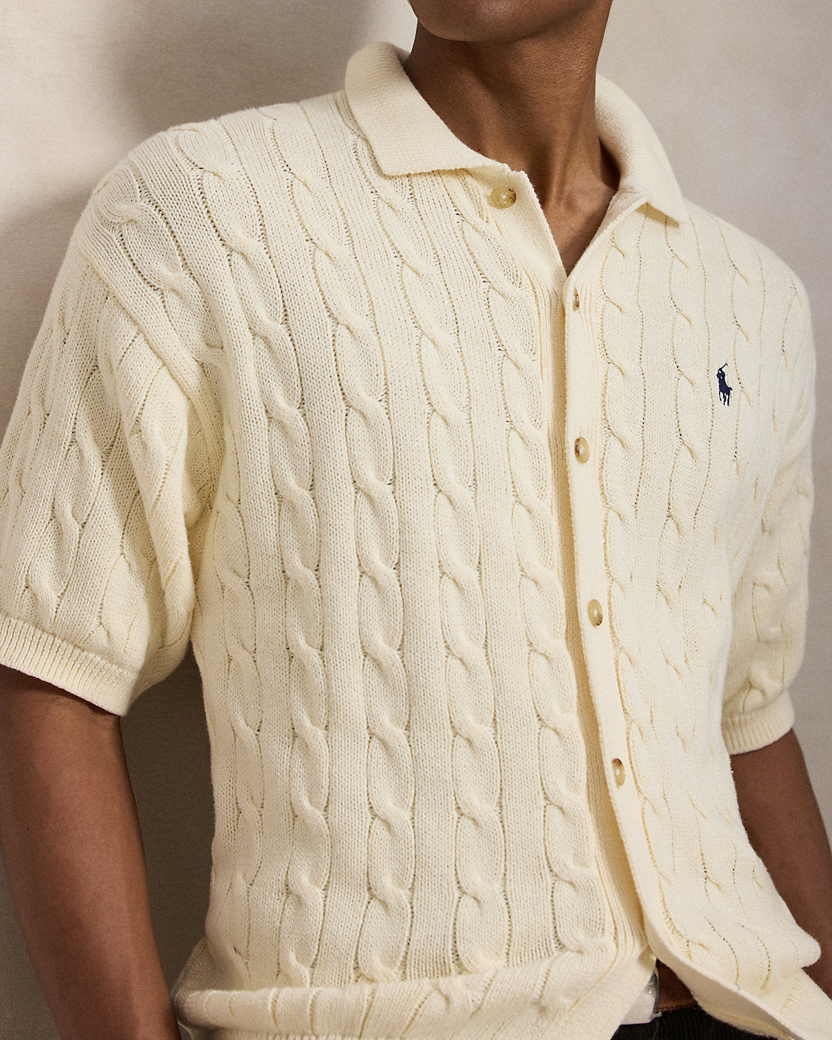 Relaxed Fit Cable-Knit Cotton Sweater