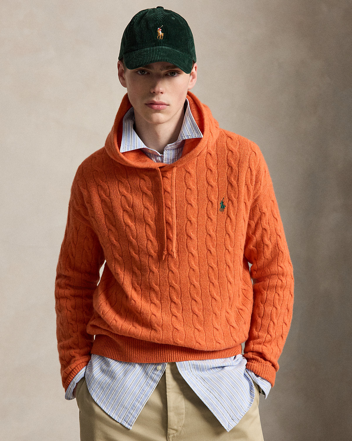 Cable-Knit Wool-Cashmere Hooded Sweater
