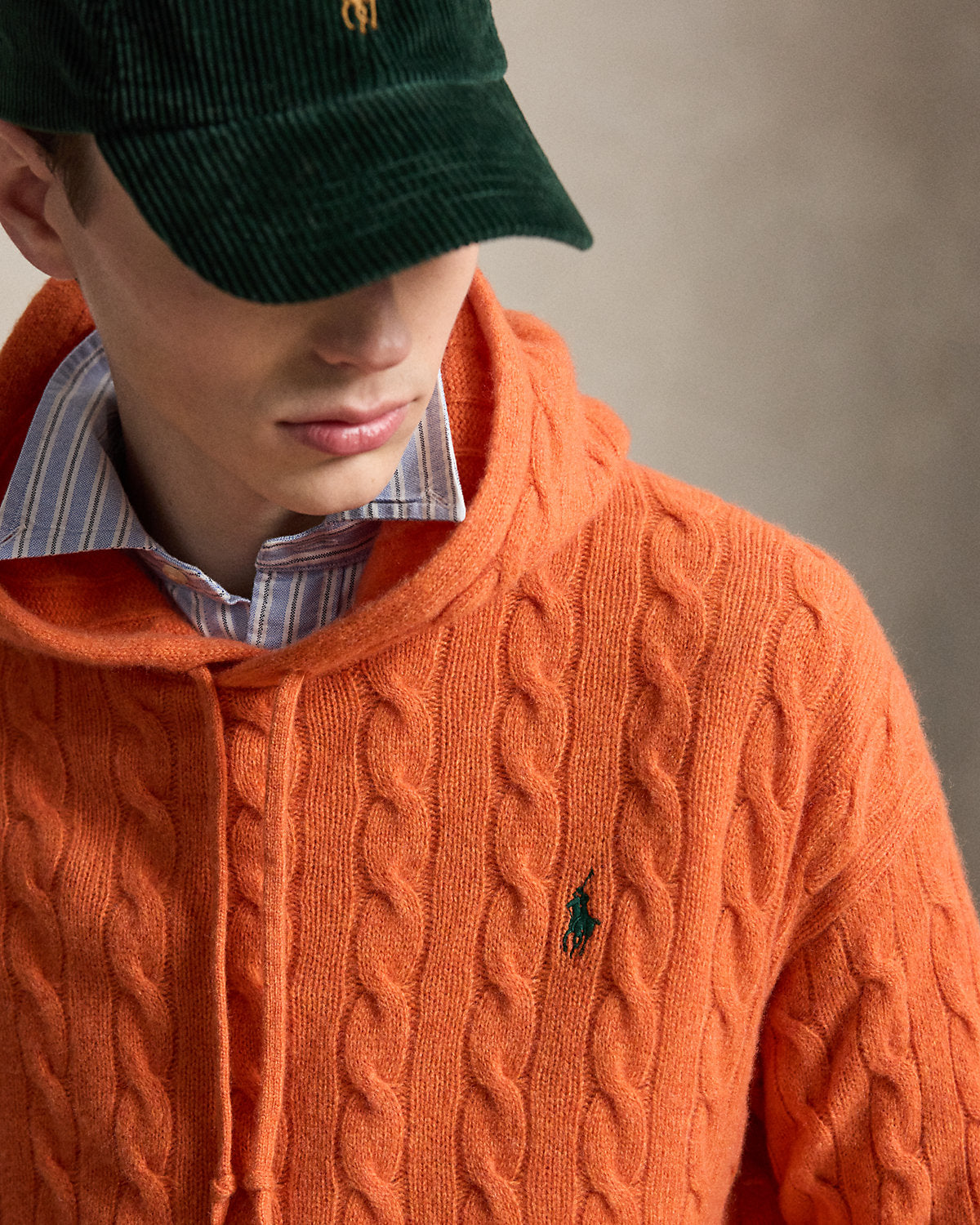 Cable-Knit Wool-Cashmere Hooded Sweater