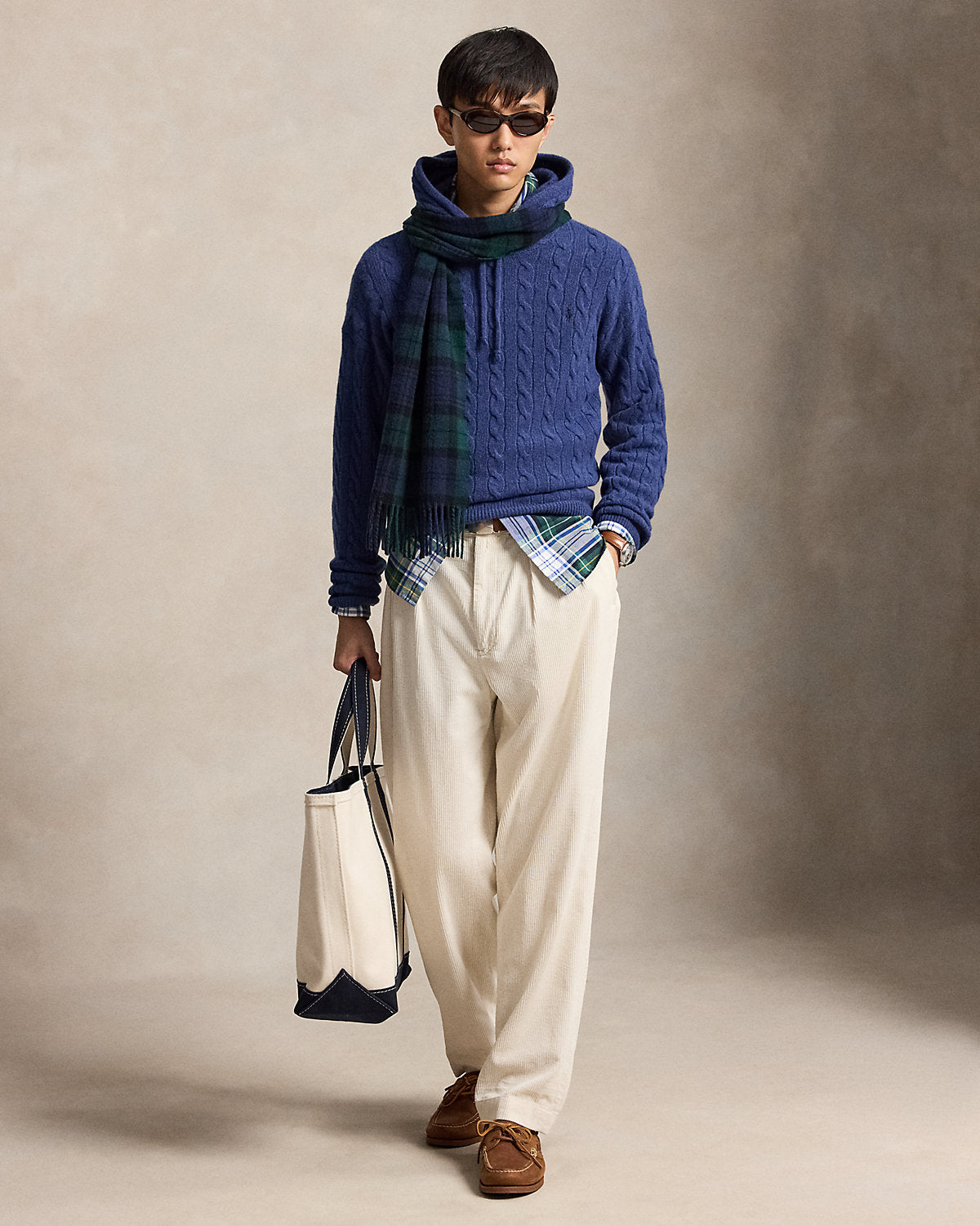 Cable-Knit Wool-Cashmere Hooded Sweater