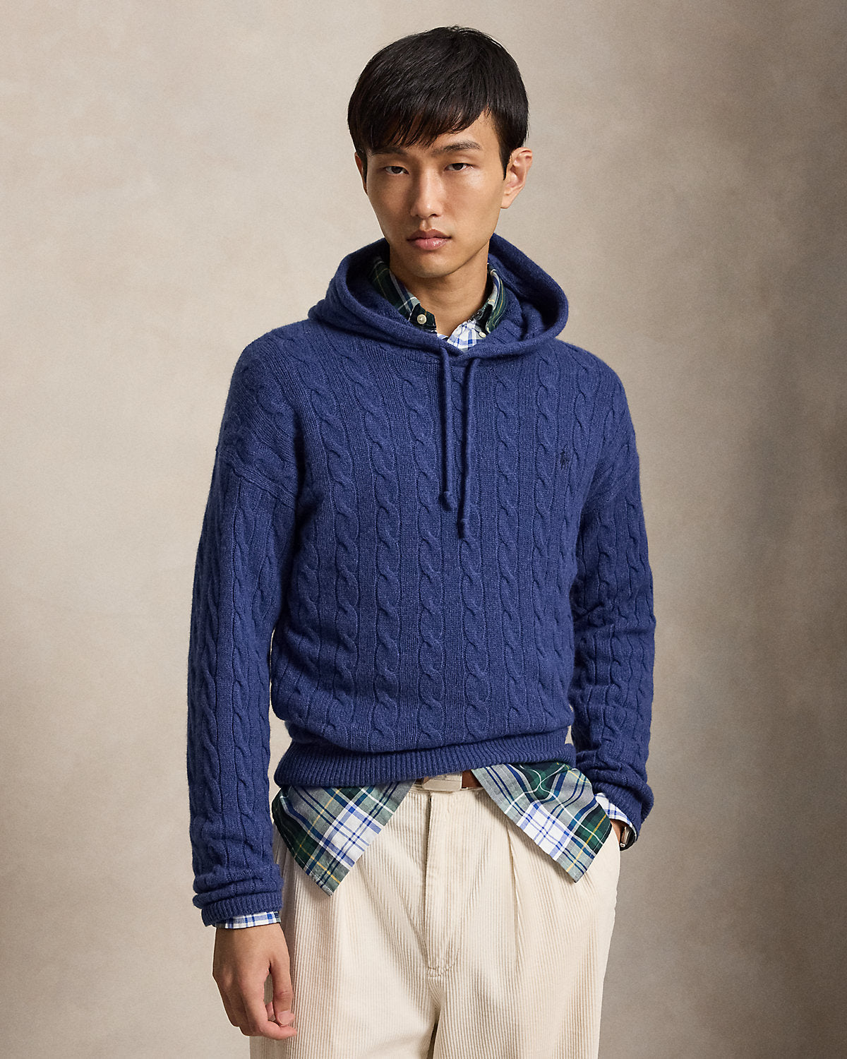 Cable-Knit Wool-Cashmere Hooded Sweater