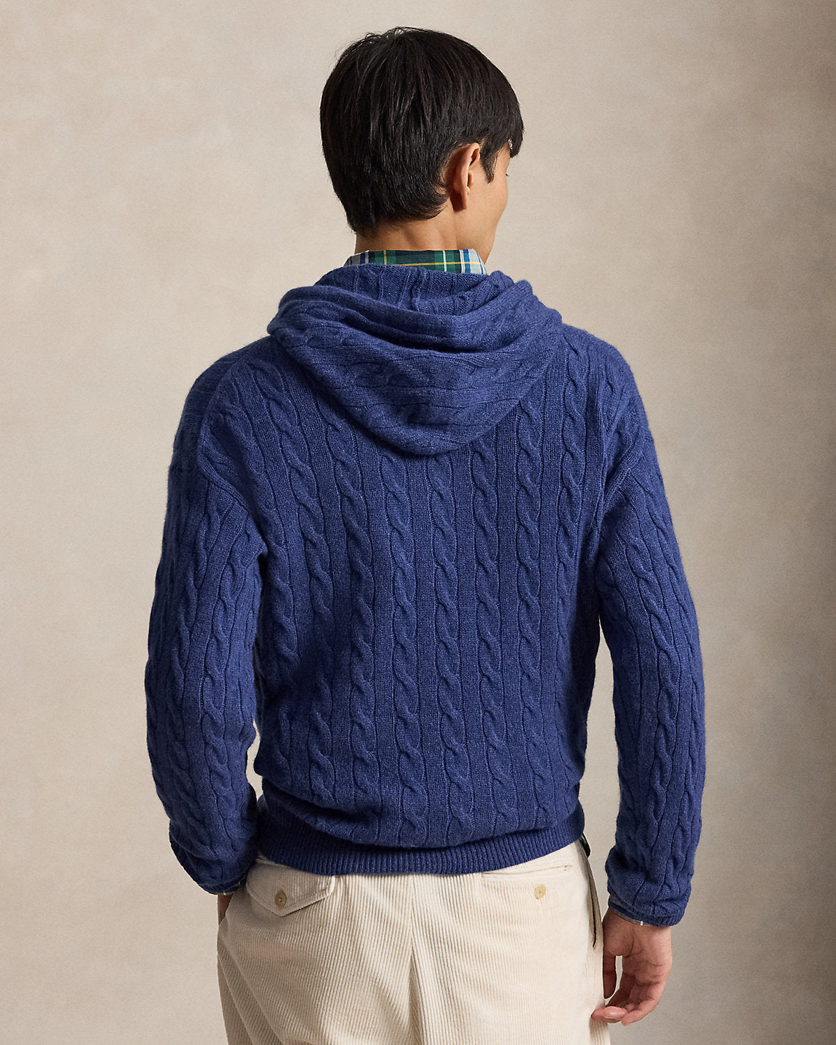 Cable-Knit Wool-Cashmere Hooded Sweater