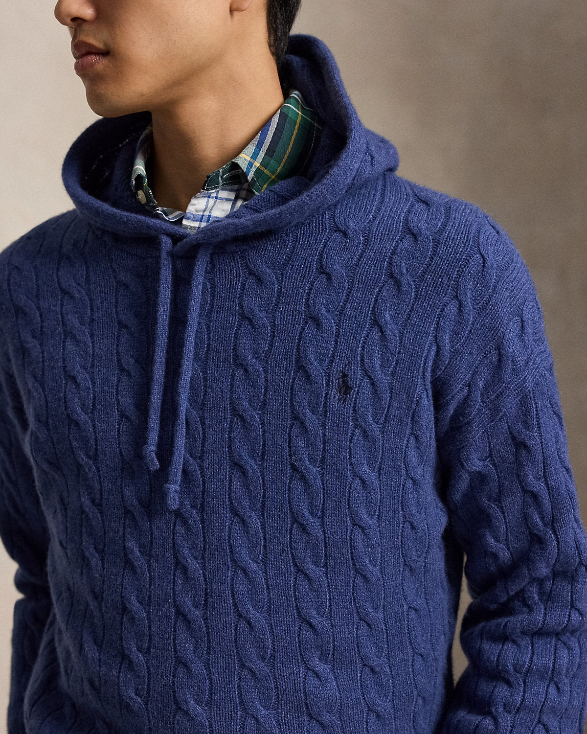 Cable-Knit Wool-Cashmere Hooded Sweater
