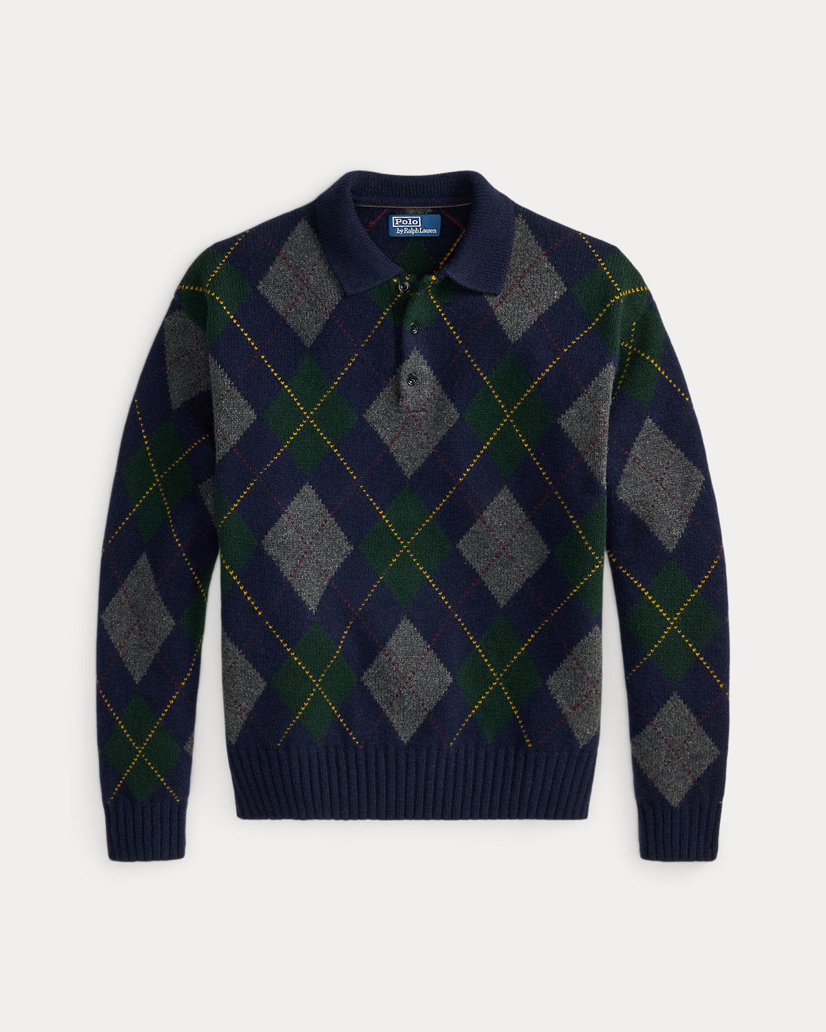 Relaxed Fit Argyle Wool-Mohair Sweater