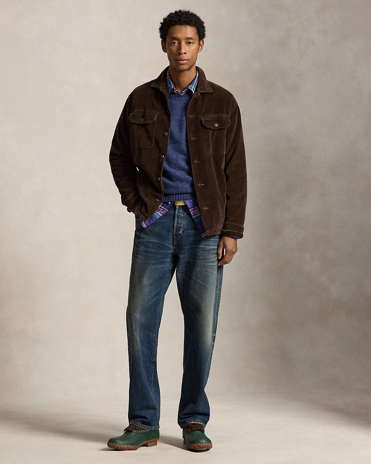 Fleece-Lined Corduroy Overshirt