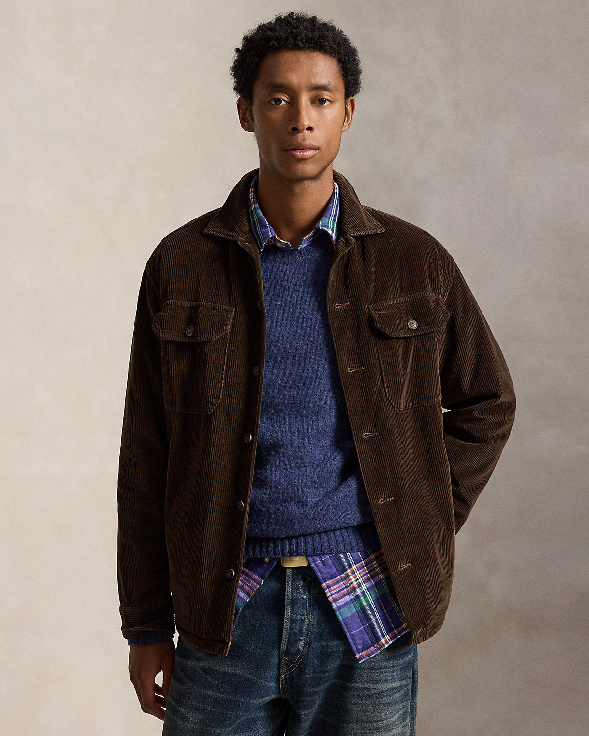 Fleece-Lined Corduroy Overshirt