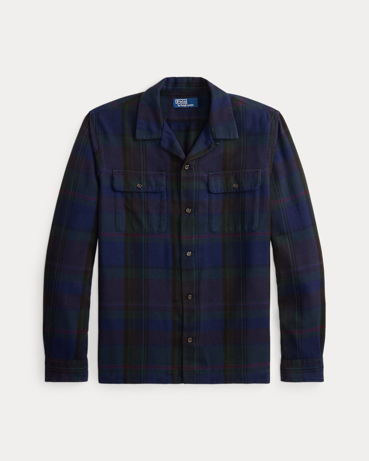 Classic Fit Plaid Suede-Trim Twill Shirt