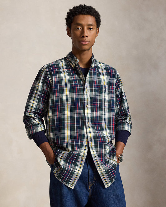 Classic Fit Plaid Brushed Oxford Shirt