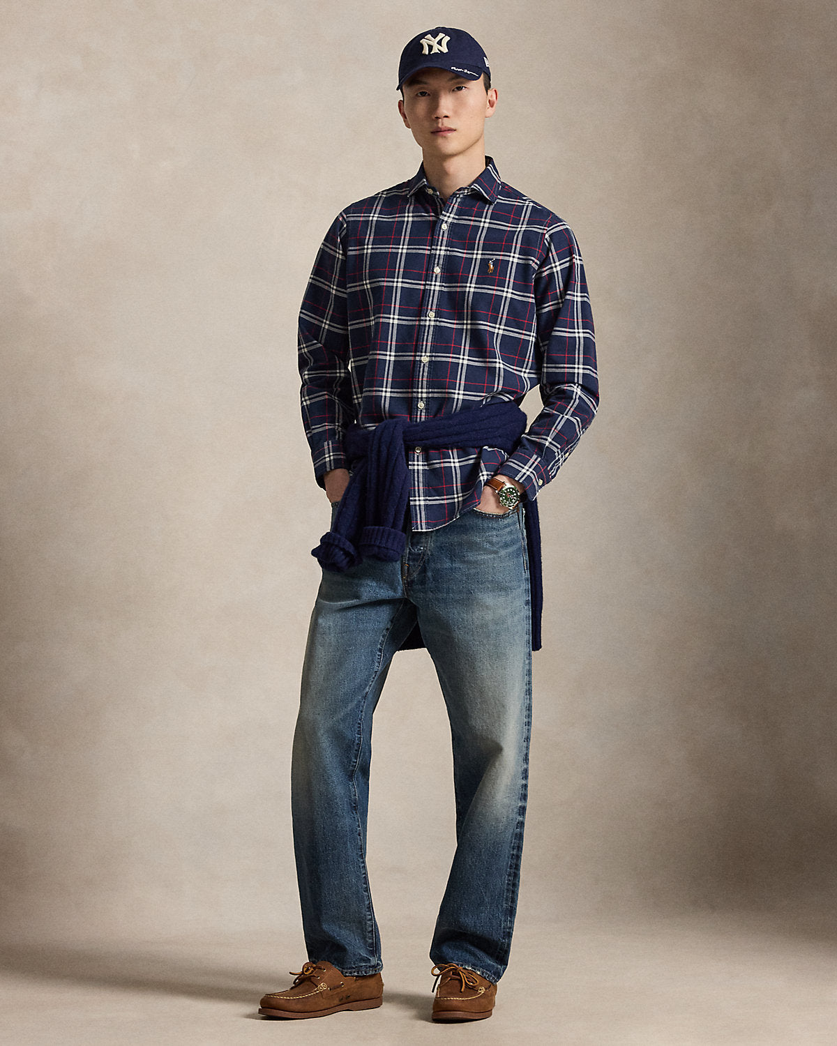 Classic Fit Plaid Oxford Shirt