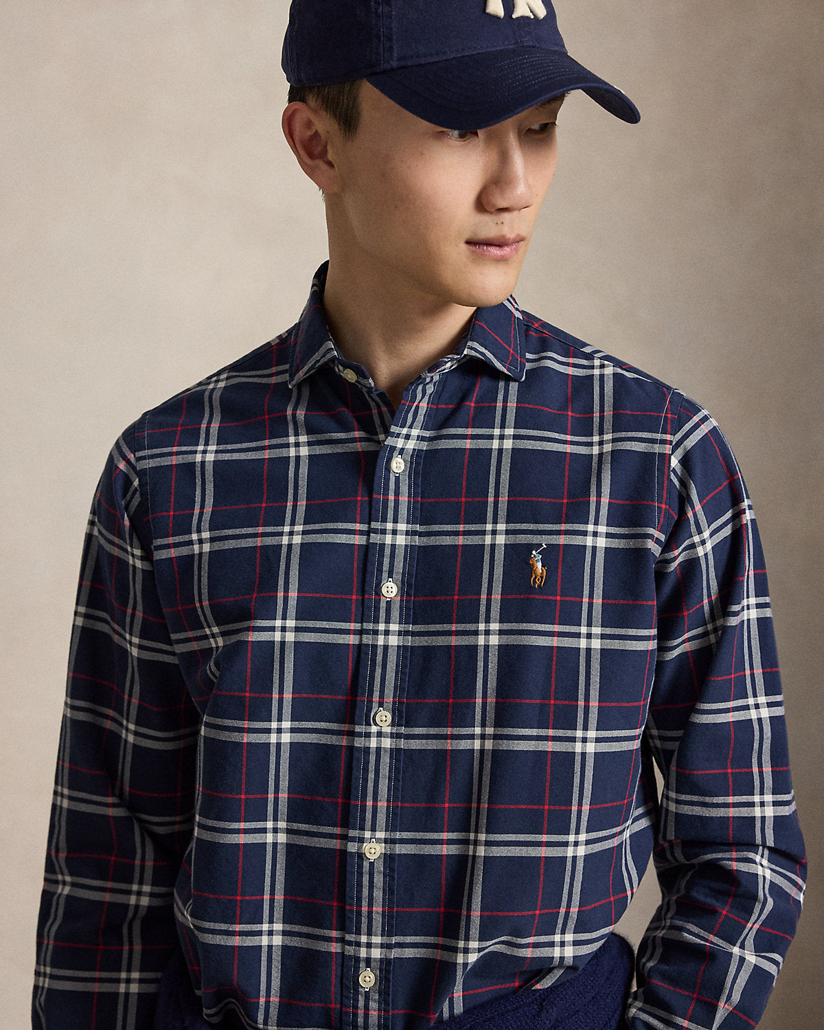 Classic Fit Plaid Oxford Shirt
