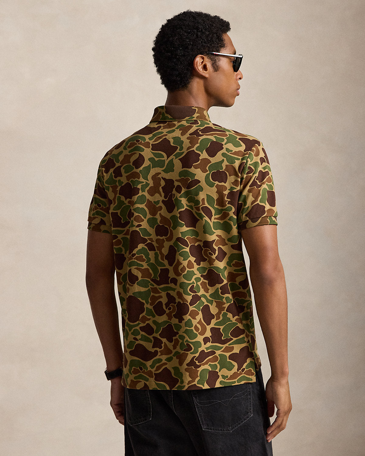 Custom Slim Fit Camo Mesh Polo Shirt