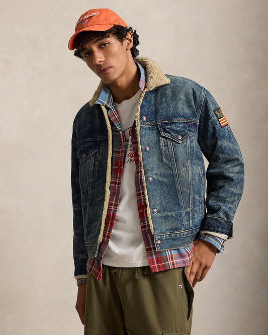 Fleece-Lined Denim Trucker Jacket