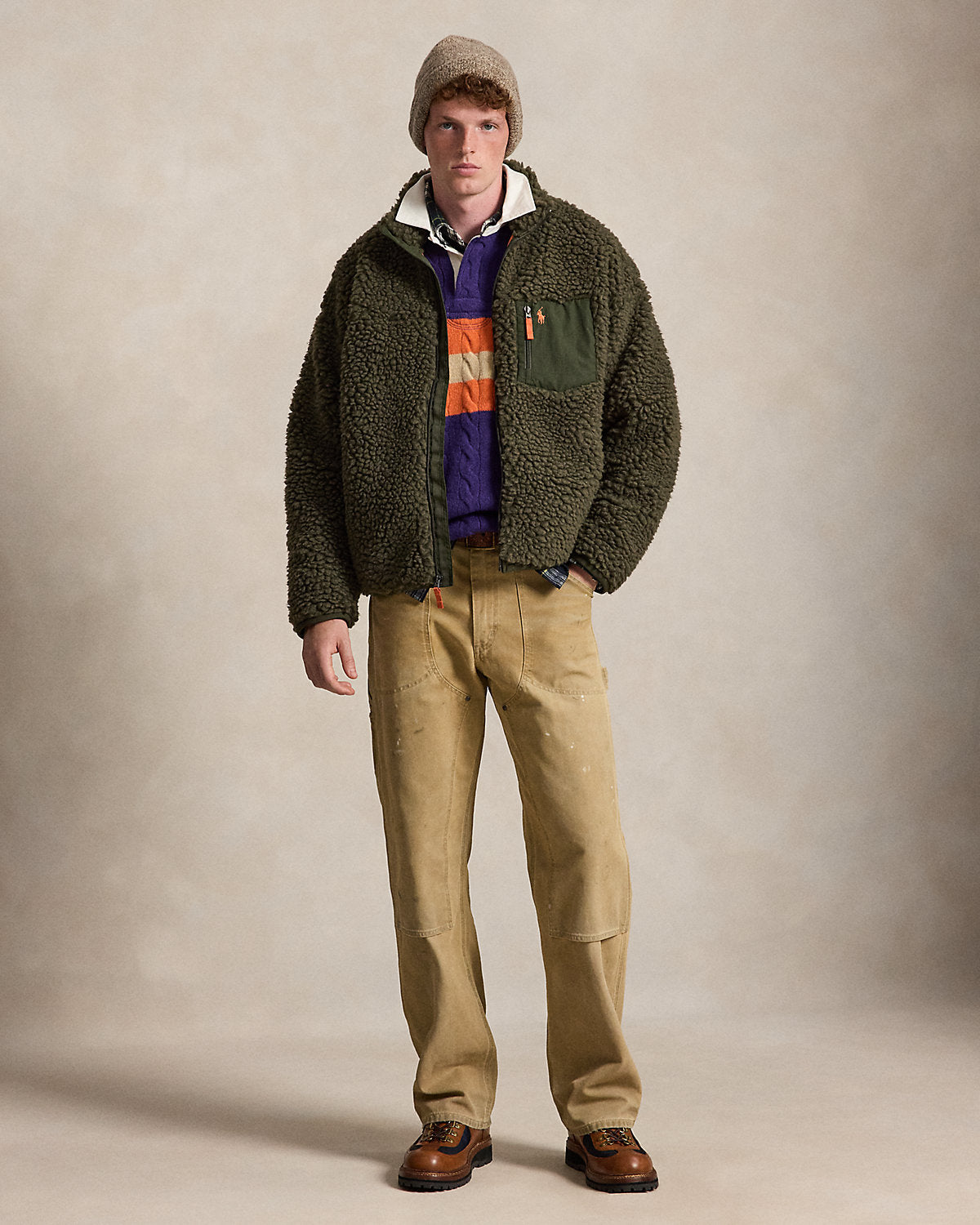 Relaxed Fit Pile Fleece Jacket