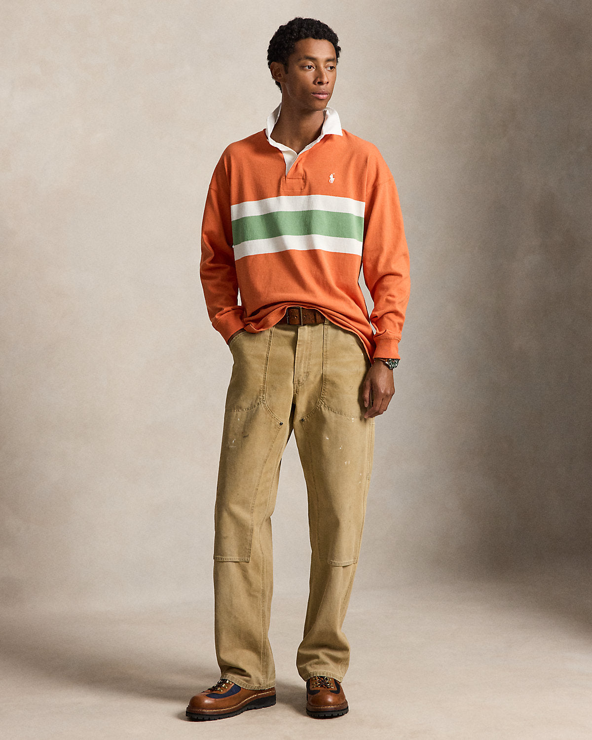 Big Fit Striped Jersey Rugby Shirt