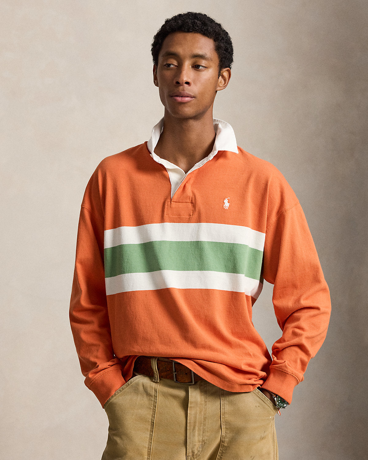 Big Fit Striped Jersey Rugby Shirt