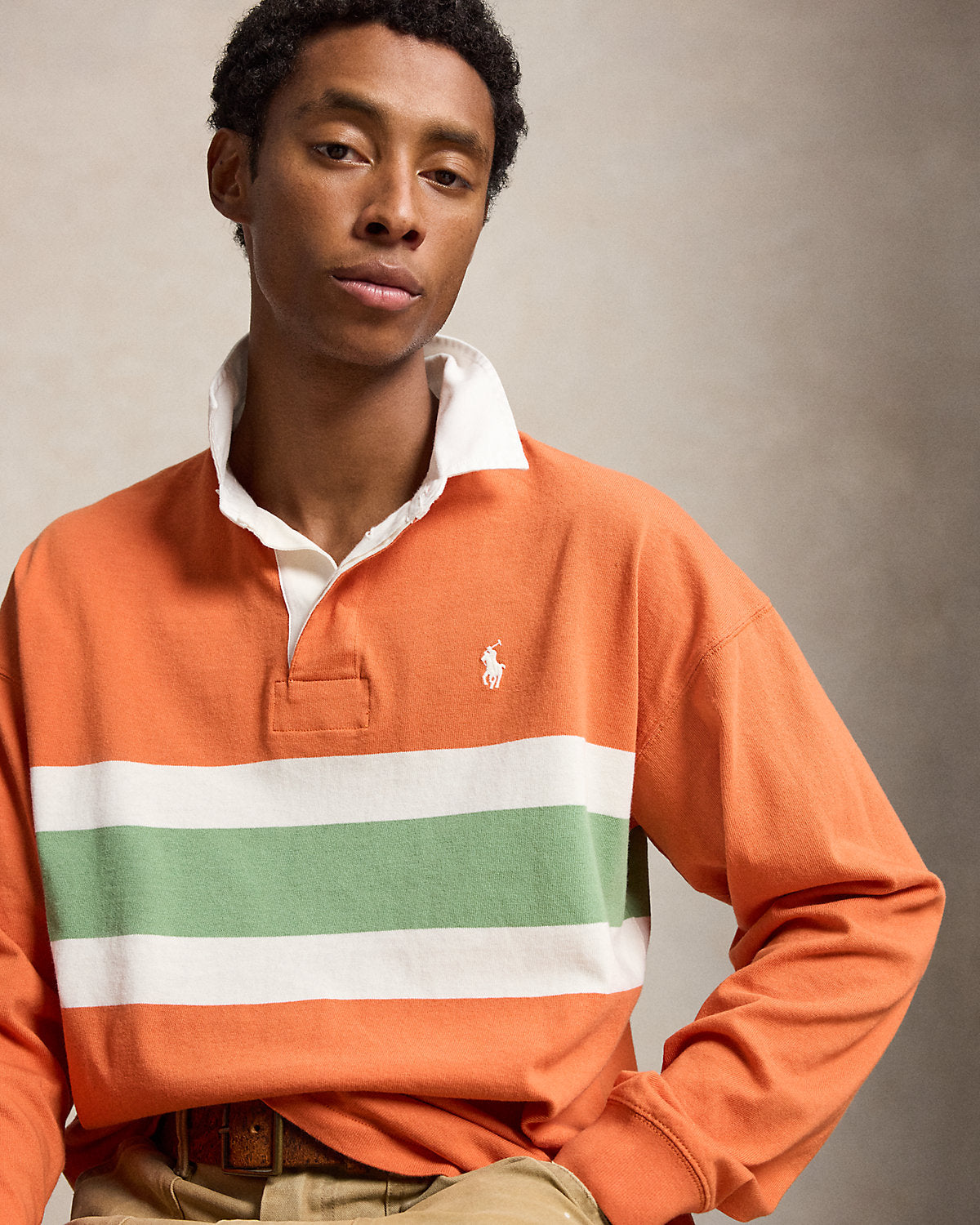 Big Fit Striped Jersey Rugby Shirt