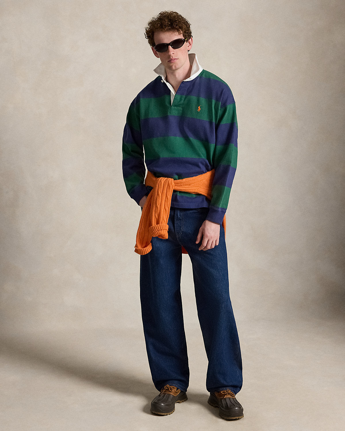 Big Fit Striped Jersey Rugby Shirt
