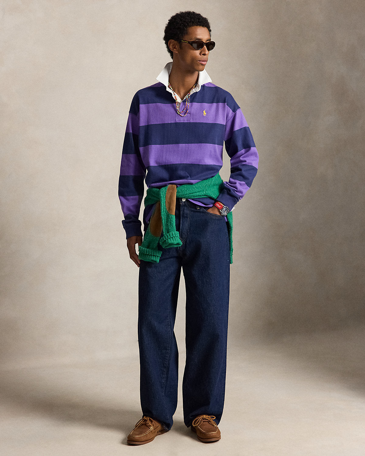 Big Fit Striped Jersey Rugby Shirt
