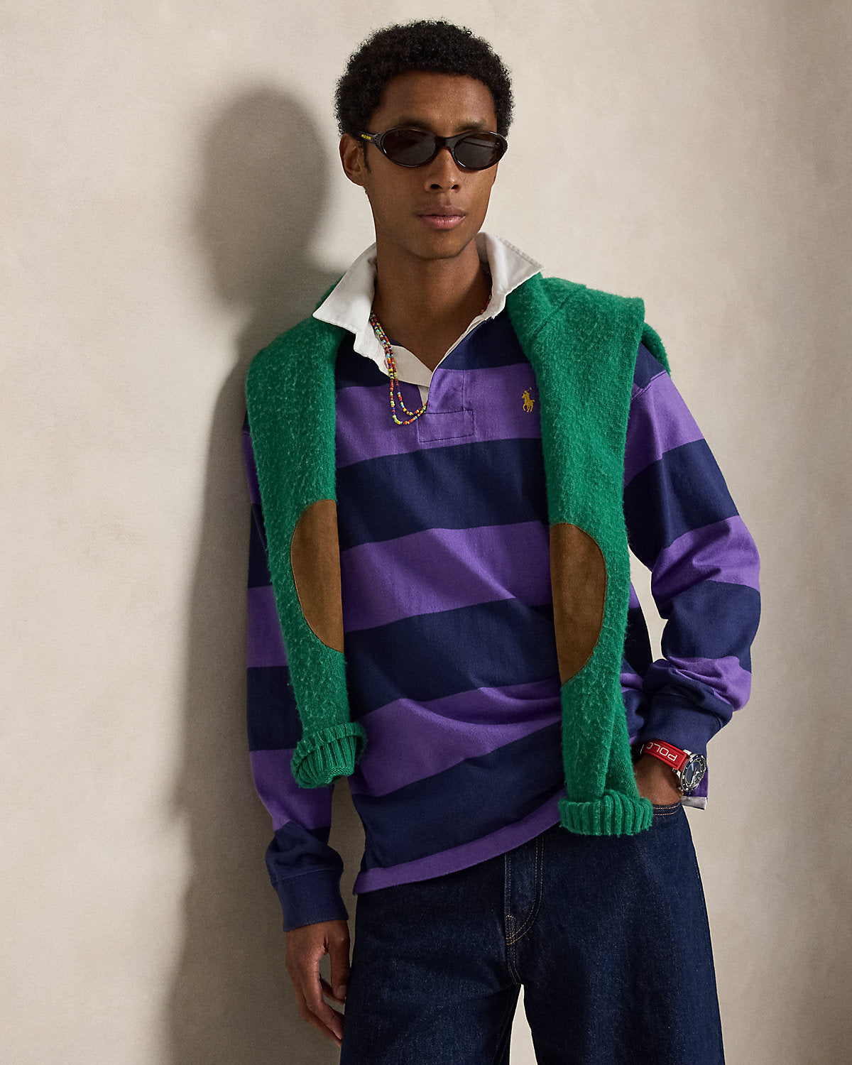 Big Fit Striped Jersey Rugby Shirt