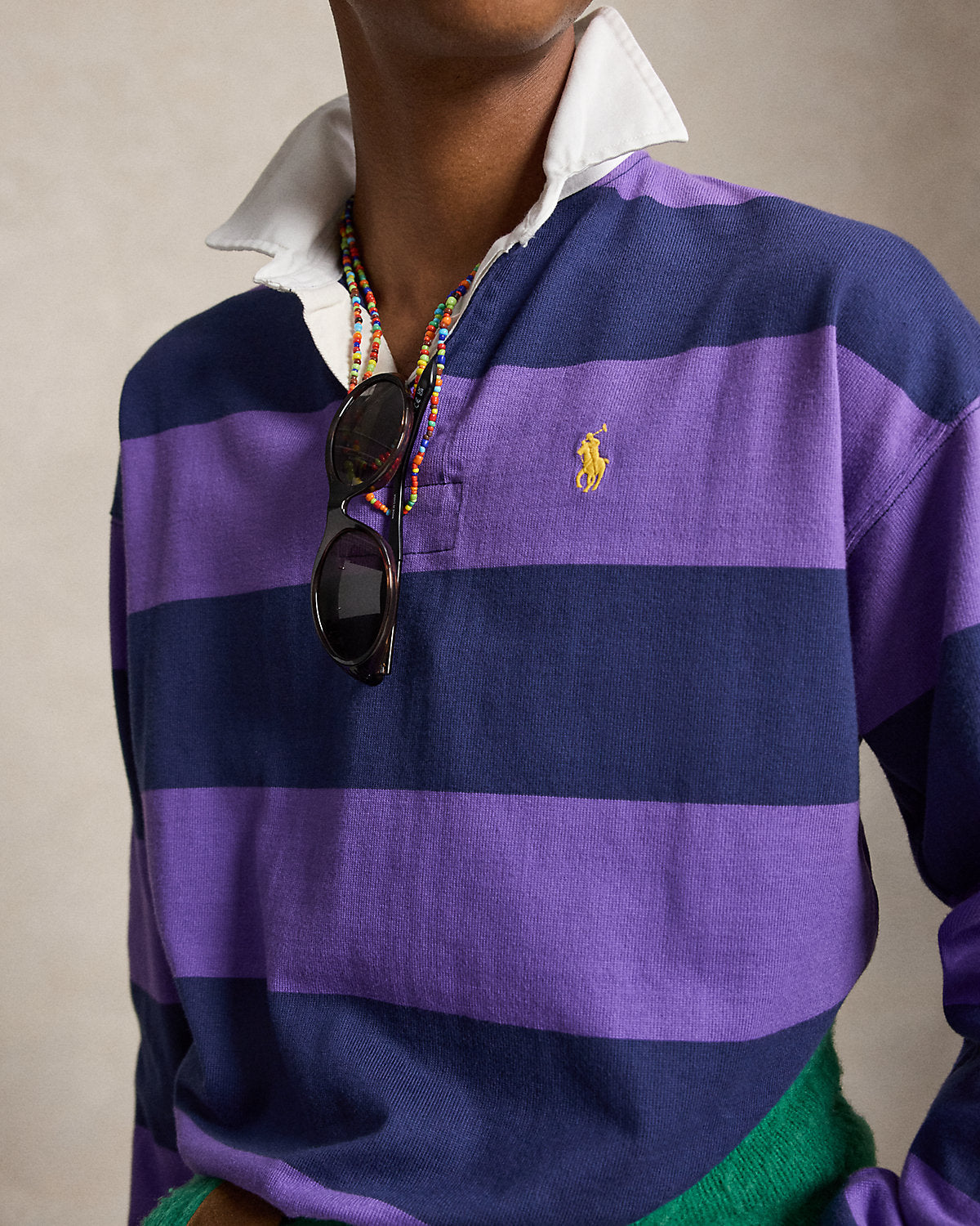 Big Fit Striped Jersey Rugby Shirt