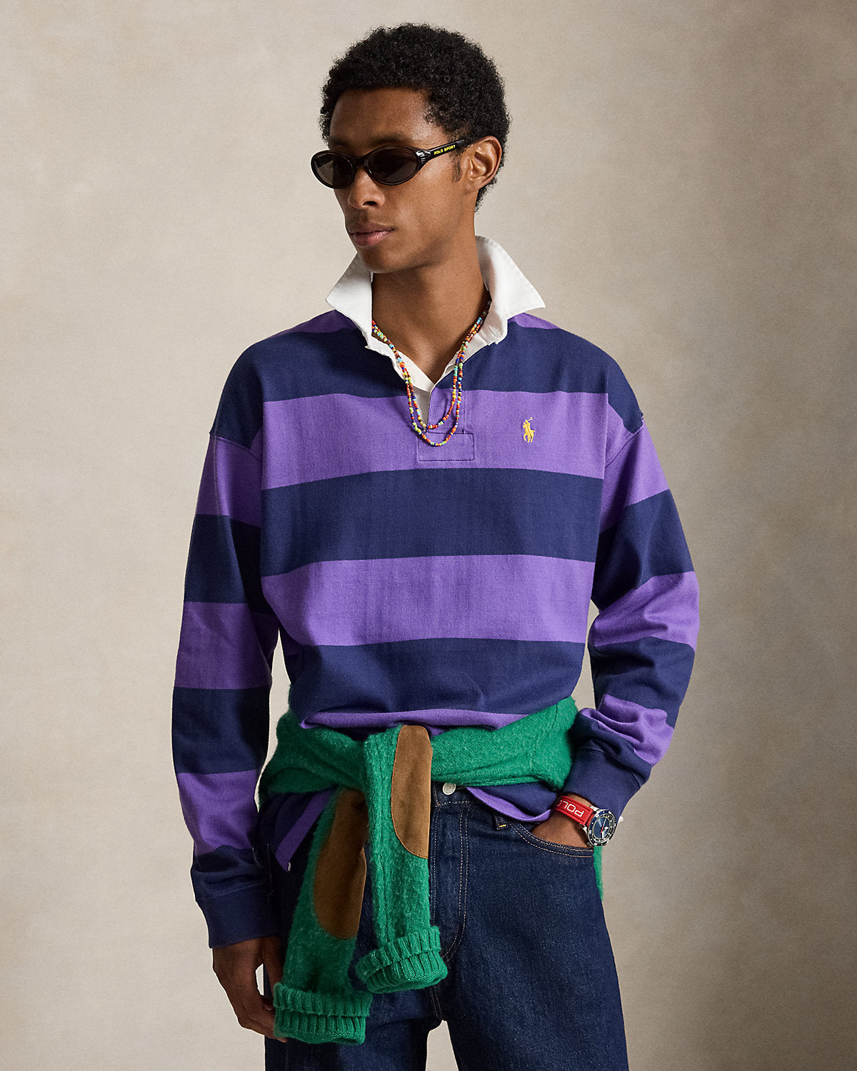 Big Fit Striped Jersey Rugby Shirt