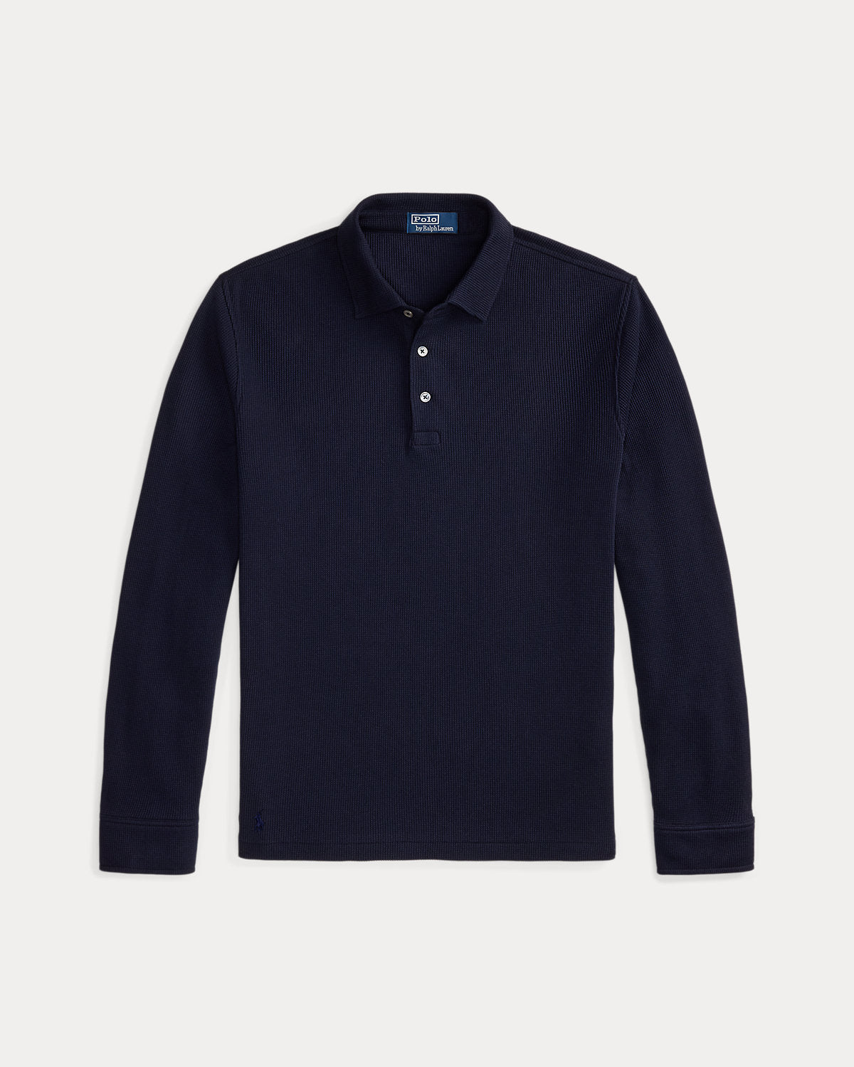 Standard Fit Waffle-Knit Polo Shirt