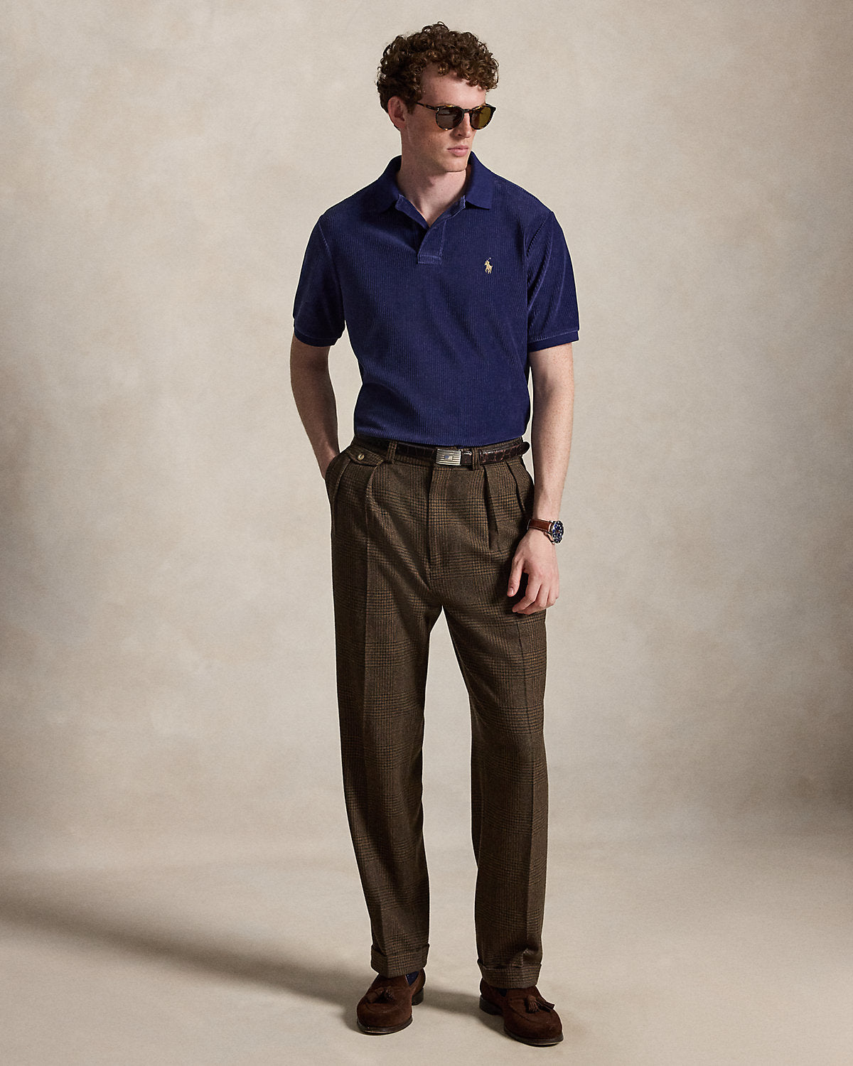Classic Fit Knit Corduroy Polo Shirt