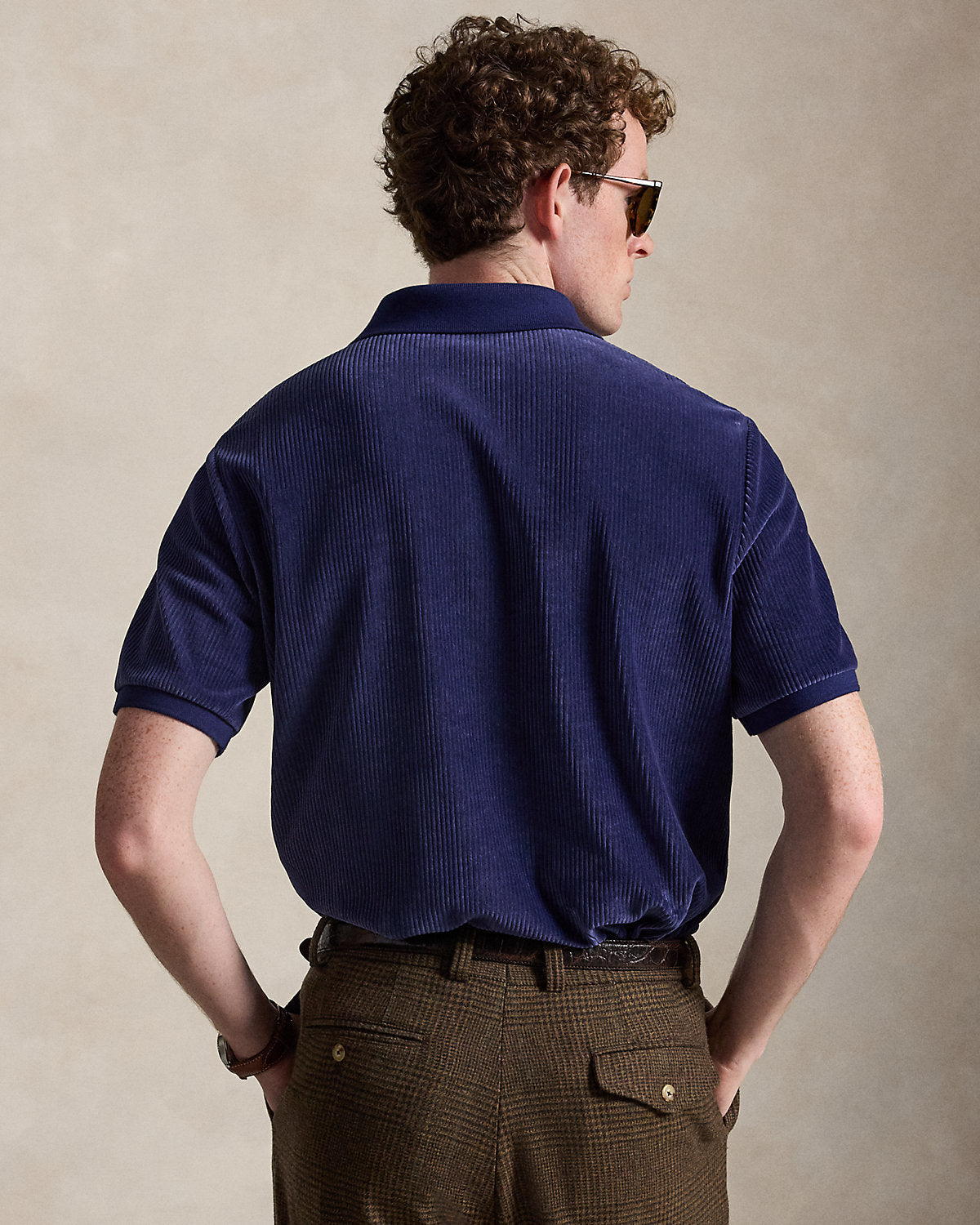 Classic Fit Knit Corduroy Polo Shirt